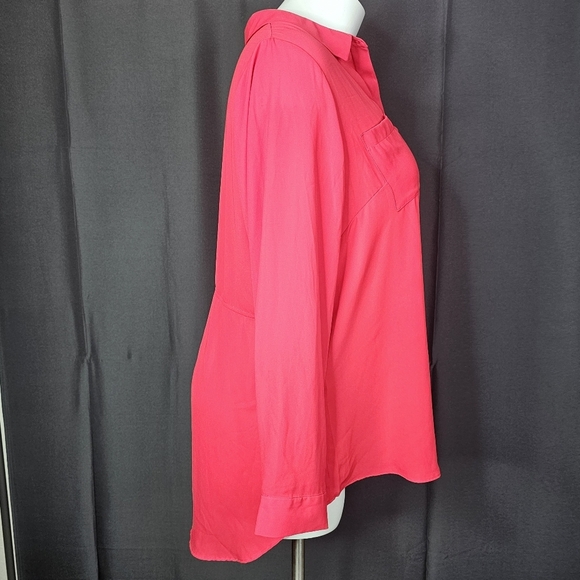 Lane Bryant Red Ling Sleeve Blouse - Picture 4 of 6